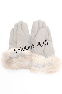 画像2: axes femme / ファー付きナイロン手袋  カーキ Y-26-01-07-010-AX-ZA-SZ-ZT444-F004