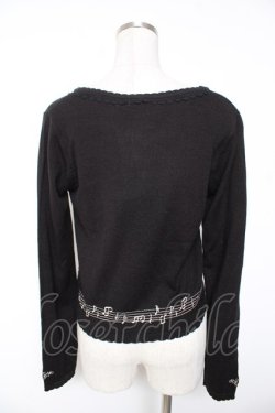 画像2: axes femme / メロディー刺繍カーディガン  黒 Y-26-01-07-091-AX-TO-SZ-ZY