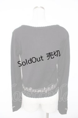 画像2: axes femme / メロディー刺繍カーディガン  黒 Y-26-01-07-091-AX-TO-SZ-ZS