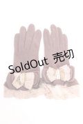 axes femme / ビッグリボン手袋  茶 Y-26-01-07-011-AX-ZA-SZ-ZY