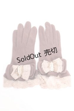 画像1: axes femme / ビッグリボン手袋  茶 Y-26-01-07-011-AX-ZA-SZ-ZY