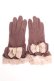 画像1: axes femme / ビッグリボン手袋  茶 Y-26-01-07-011-AX-ZA-SZ-ZY (1)