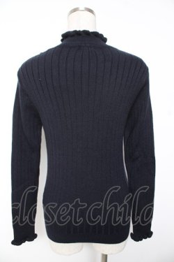 画像2: axes femme / フリルリブハイネックニット M 紺 Y-26-01-07-092-AX-TO-SZ-ZY