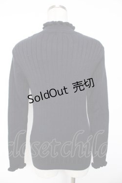 画像2: axes femme / フリルリブハイネックニット M 紺 Y-26-01-07-092-AX-TO-SZ-ZI