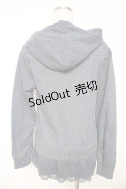 画像2: axes femme / バックチュールレースパーカー M ブルーグレー Y-26-01-07-093-AX-TO-SZ-ZY