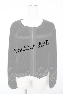 画像1: axes femme / ベロアブルゾン M 黒 Y-26-01-07-098-AX-TO-SZ-ZI