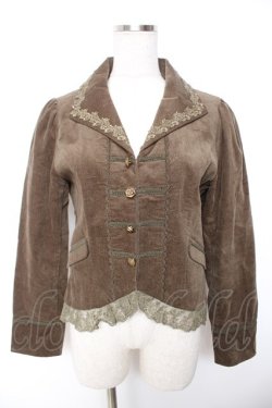 画像1: axes femme / コーディロイナポレオンジャケット M グリーン Y-26-01-07-102-AX-JA-SZ-ZY