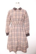axes femme / モールチェック柄シャツワンピース M 茶 Y-26-01-07-107-AX-OP-SZ-ZY