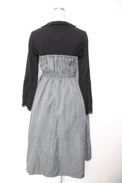 画像2: axes femme / レイヤード風ワンピース  黒×グレー Y-26-01-07-111-AX-OP-SZ-ZY