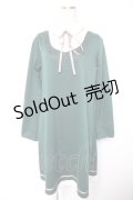 axes femme / 襟デザインAラインカットワンピース M グリーン Y-26-01-07-112-AX-OP-SZ-ZY