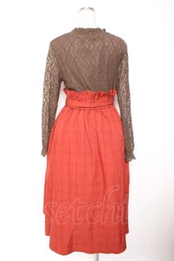 画像2: axes femme / レースドッキングワンピース M アカ Y-26-01-07-113-AX-OP-SZ-ZY