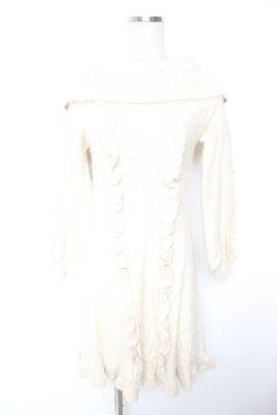 画像1: axes femme POETIQUE / オフショルニットワンピ M 生成り Y-26-01-07-116-AX-OP-SZ-ZY