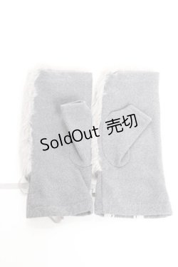 画像2: axes femme / レースアップファー手袋  グレー Y-26-01-07-013-AX-ZA-SZ-ZY