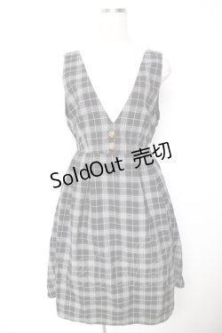 画像1: axes femme / チェック柄ジャンスカ M 黒 Y-26-01-07-117-AX-OP-SZ-ZY