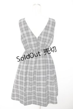 画像2: axes femme / チェック柄ジャンスカ M 黒 Y-26-01-07-117-AX-OP-SZ-ZY