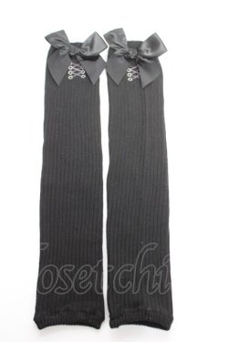 画像1: イモちゃんコラボ / ルーズレッグウォーマー  黒 Y-26-01-07-014-LO-ZA-SZ-ZY