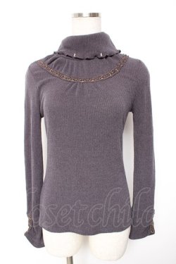 画像1: axes femme / フリルリブハイネックニット M キャメル Y-26-01-07-125-AX-TO-SZ-ZY