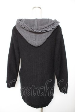 画像2: axes femme / 裏ボアニットコーディガン M 黒 Y-26-01-07-127-AX-TO-SZ-ZY