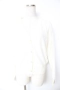 axes femme / レース重ねニットカーディガン M 白 Y-26-01-07-131-AX-TO-SZ-ZI
