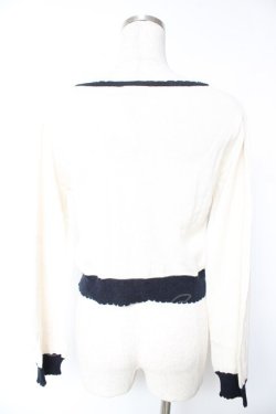 画像2: axes femme POETIQUE / 配色デザインニットカーデ M キナリ Y-26-01-07-132-AX-TO-SZ-ZY