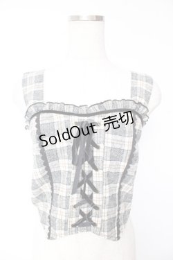 画像1: axes femme POETIQUE / チェック柄ビスチェ M 黒 Y-26-01-07-133-AX-TO-SZ-ZY