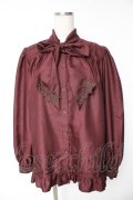 Enchantlic Enchantilly / ノーブルリボンタイブラウス  バーガンディー Y-26-01-07-136-LO-BL-SZ-ZY