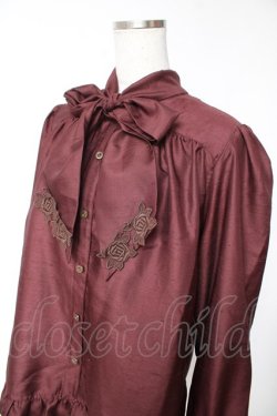 画像3: Enchantlic Enchantilly / ノーブルリボンタイブラウス  バーガンディー Y-26-01-07-136-LO-BL-SZ-ZY