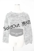 NOVESSEL / キャミ付きクロップドトップス F 白×黒(ゼブラ) Y-26-01-07-138-PU-TO-SZ-ZY