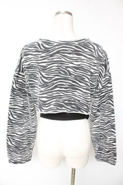 画像2: NOVESSEL / キャミ付きクロップドトップス F 白×黒(ゼブラ) Y-26-01-07-138-PU-TO-SZ-ZY