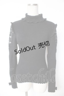 画像1: Secret Honey / リブニットソー  黒 Y-26-01-07-139-CA-TO-AS-ZY