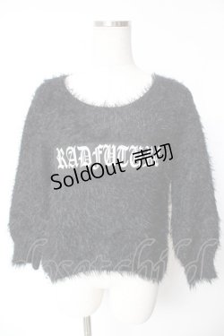 画像1: GLAD NEWS / スカルBIGワッペンシャギーニット F ブラック Y-26-01-07-140-GL-TO-SZ-ZT0205Q