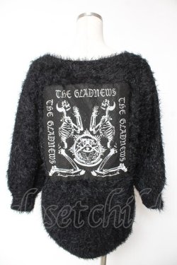 画像2: GLAD NEWS / スカルBIGワッペンシャギーニット F ブラック Y-26-01-07-140-GL-TO-SZ-ZY