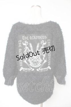 画像2: GLAD NEWS / スカルBIGワッペンシャギーニット F ブラック Y-26-01-07-140-GL-TO-SZ-ZT0205Q
