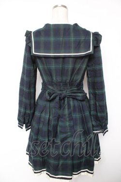 画像2: Secret Honey / チェックセーラーワンピース  グリーンｘ紺 Y-26-01-07-148-CA-OP-AS-ZY
