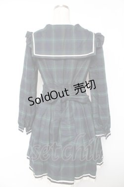画像2: Secret Honey / チェックセーラーワンピース  グリーンｘ紺 Y-26-01-07-148-CA-OP-AS-ZY