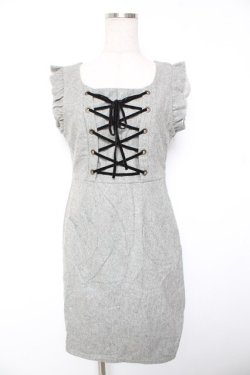 画像1: Ank Rouge / ハートポケットジャンスカ M グレー Y-26-01-07-151-CA-OP-SZ-ZY