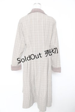 画像2: axes femme / チェック柄ワンピースコート M 茶 Y-26-01-07-154-AX-OP-SZ-ZS