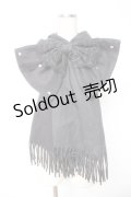 Lovely Tency / 眞白ありすコラボ/ビッグリボン付きストール  黒 Y-26-01-07-019-LO-ZA-SZ-ZY