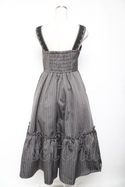 画像2: m petit by misako / TT*AOKストライプジャンパースカート M 中灰 Y-26-01-07-161-LO-OP-SZ-ZY