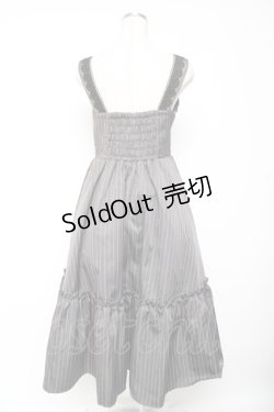 画像2: m petit by misako / TT*AOKストライプジャンパースカート M 中灰 Y-26-01-07-161-LO-OP-SZ-ZY