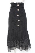 Rojita / ビジュ釦付き総レースマーメイドスカート F 黒 Y-26-01-07-166-LO-SK-SZ-ZY