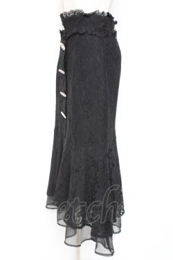 画像2: Rojita / ビジュ釦付き総レースマーメイドスカート F 黒 Y-26-01-07-166-LO-SK-SZ-ZY