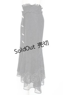 画像2: Rojita / ビジュ釦付き総レースマーメイドスカート F 黒 Y-26-01-07-166-LO-SK-SZ-ZY