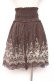 画像3: axes femme / ハイウエスト刺繍スカート M 茶 Y-26-01-07-168-AX-SK-SZ-ZY (3)