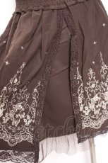 画像4: axes femme / ハイウエスト刺繍スカート M 茶 Y-26-01-07-168-AX-SK-SZ-ZI (4)