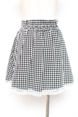 画像2: Ank Rouge / Be mqin ハートチェーンベルト付きプリーツスカート M 黒×白 Y-26-01-07-169-CA-SK-SZ-ZY