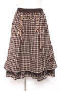 axes femme / チェック柄ミディスカート M 茶 Y-26-01-07-170-AX-SK-SZ-ZY