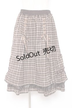 画像1: axes femme / チェック柄ミディスカート M 茶 Y-26-01-07-170-AX-SK-SZ-ZS