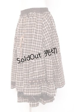 画像2: axes femme / チェック柄ミディスカート M 茶 Y-26-01-07-170-AX-SK-SZ-ZS