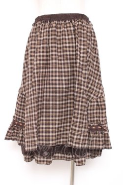 画像3: axes femme / チェック柄ミディスカート M 茶 Y-26-01-07-170-AX-SK-SZ-ZY